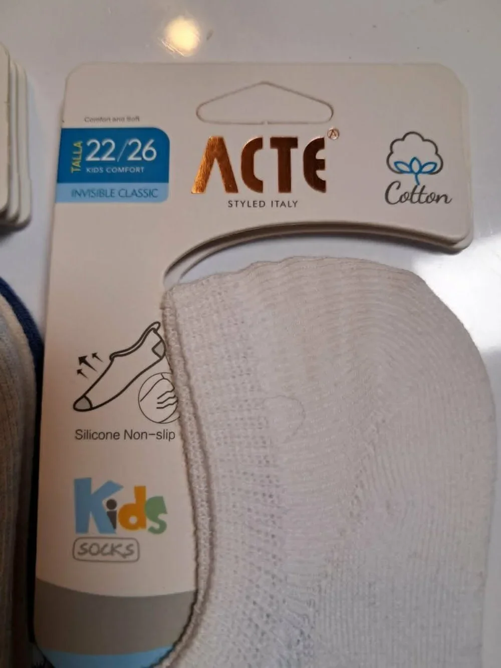 Acté Kids 5 Pair Cotton No Show Socks Size 6-8